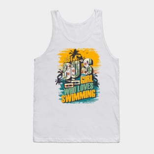 Just a 90s girl who loves swimming Vintage gift ideas Tank Top